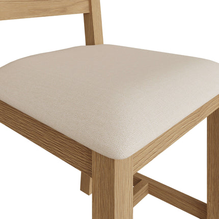 Nora Oak Ladder Back Fabric Dining Chair