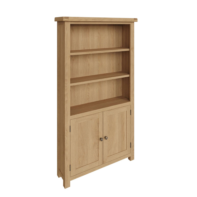 Nora Oak Large Bookcase Display Cupboard