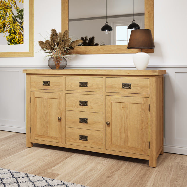 Nora Oak 2 Door 6 Drawer Sideboard