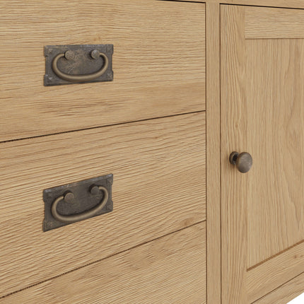 Nora Oak 2 Door 6 Drawer Sideboard