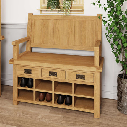 Nora Oak Monks Bench