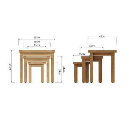 Nora Oak Nest Of 3 Tables