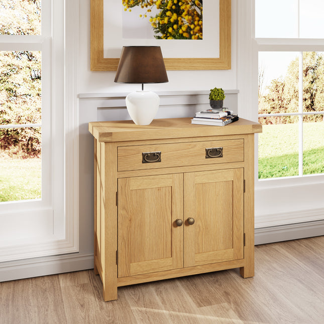 Nora Oak Small 2 Door 1 Drawer Sideboard