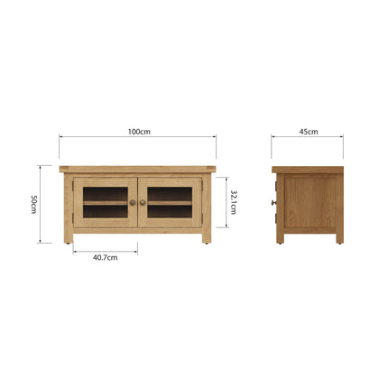 Nora Oak Standard TV Unit With Glass Doors