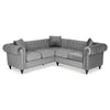 Grey Velvet Corner Sofa