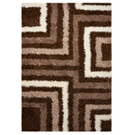 Tapis épais à poils longs Brown Tides - Californie