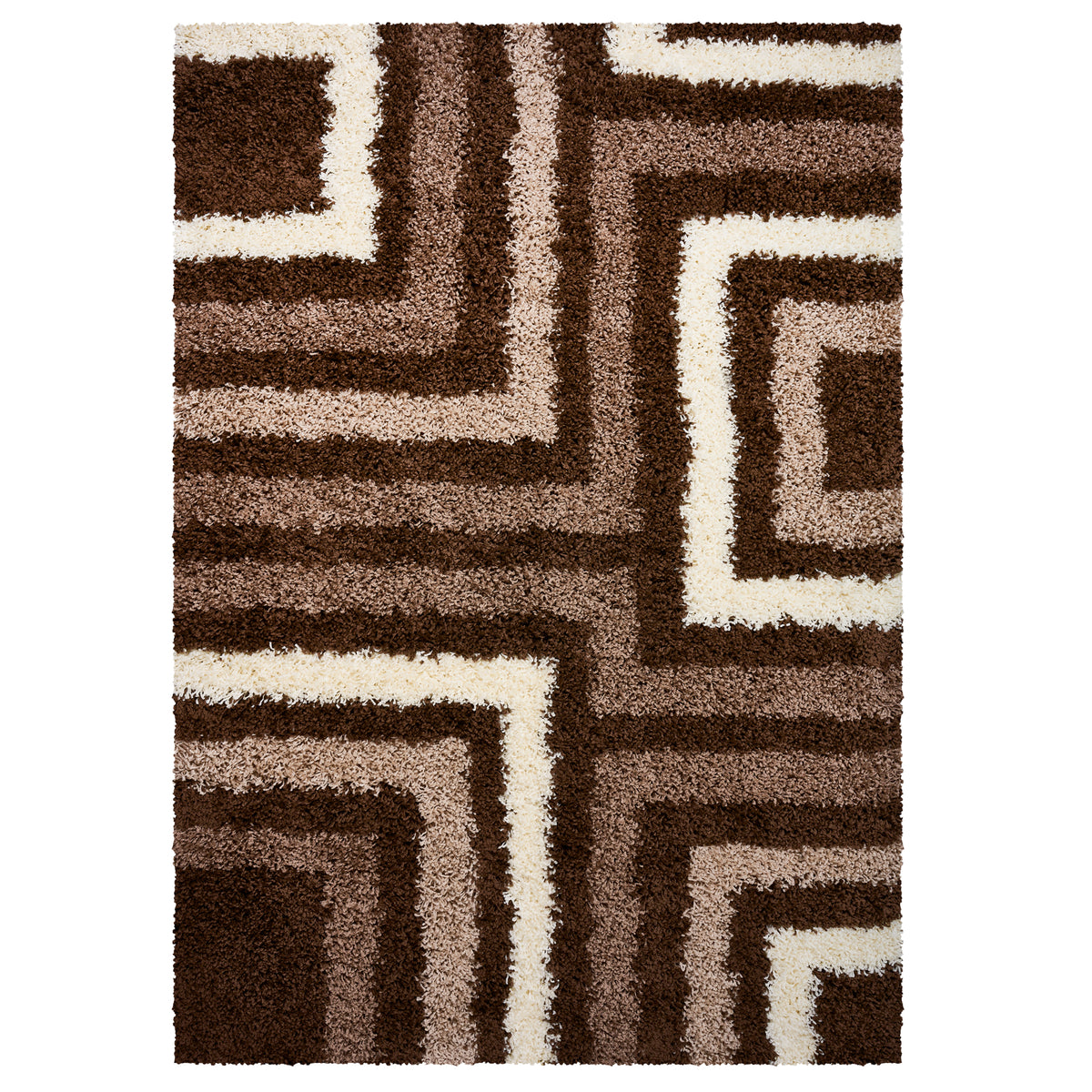 Tapis épais à poils longs Brown Tides - Californie