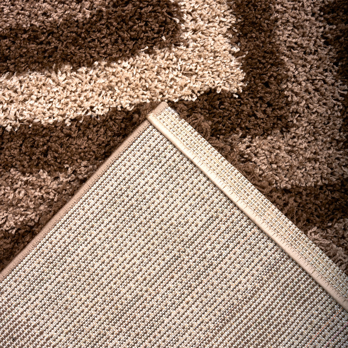 Tapis épais à poils longs Brown Tides - Californie
