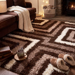 Tapis épais à poils longs Brown Tides - Californie