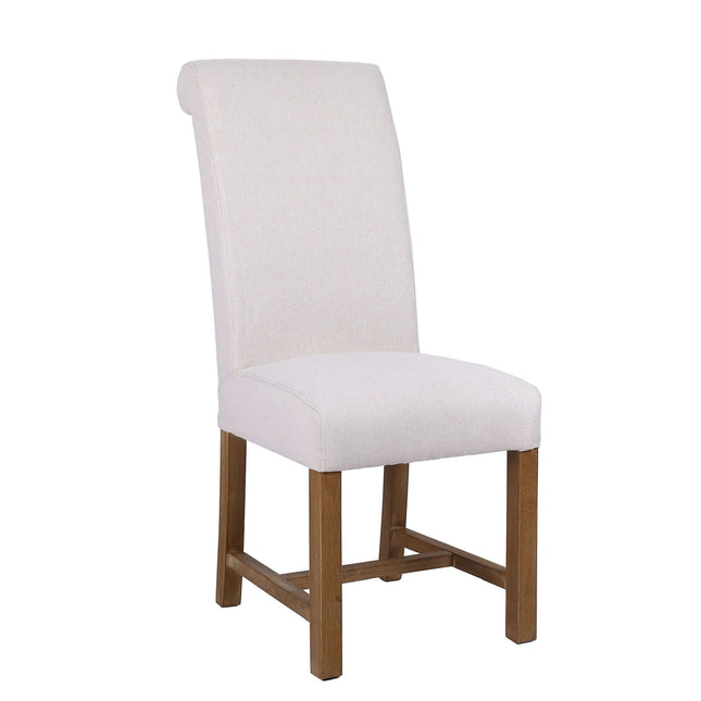 Scroll Back Fabric Dining Chair Natural - Set of 2