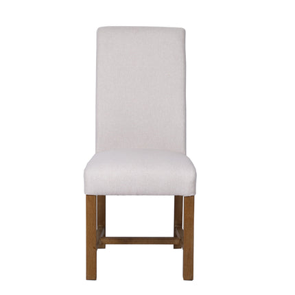 Scroll Back Fabric Dining Chair Natural - Set of 2