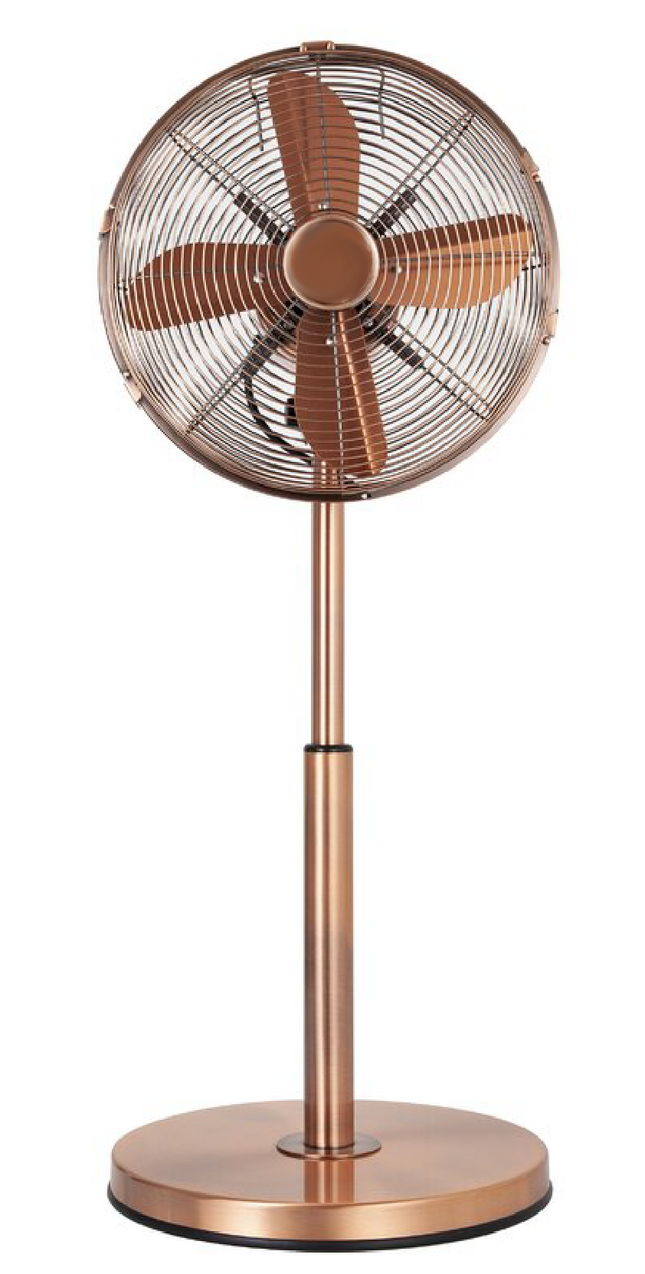 Copper Oscillating Metal Pedestal Fan - 16"