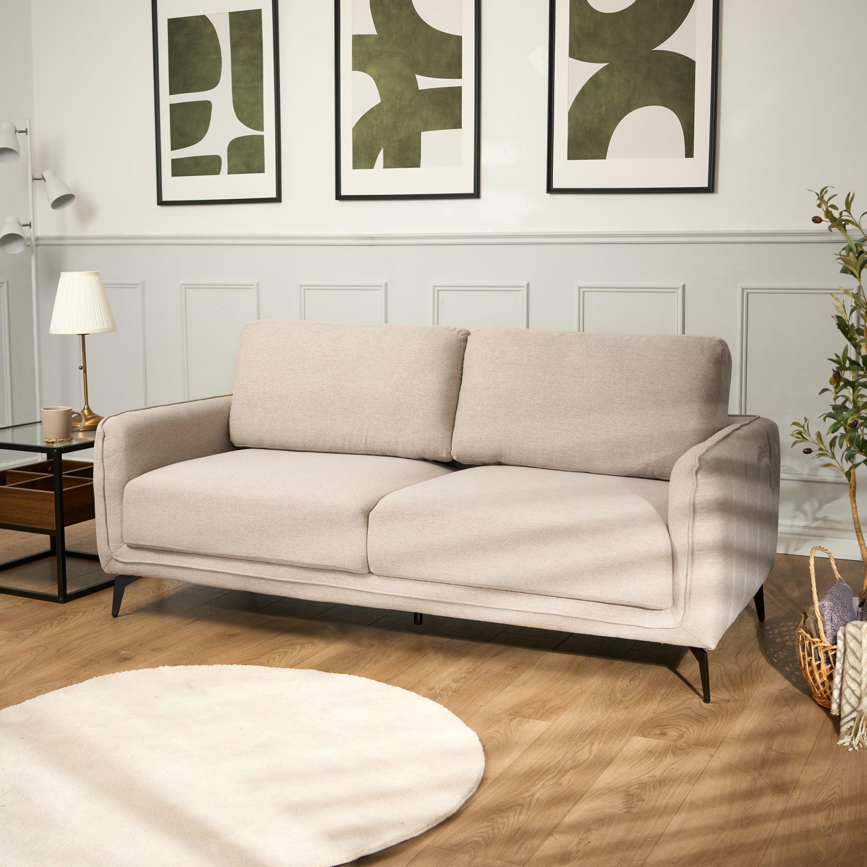 Brixton Cream Full Suite - Armchair, 2 & 3 Seater Sofa Set