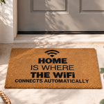 Goa Wifi Coir Door Mat, Funny Natural Coconut Fibre Doormat with Non-Slip Rubber Backing, 40 x 70cm