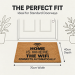Goa Wifi Coir Door Mat, Funny Natural Coconut Fibre Doormat with Non-Slip Rubber Backing, 40 x 70cm