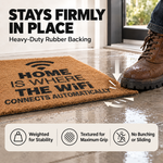 Goa Wifi Coir Door Mat, Funny Natural Coconut Fibre Doormat with Non-Slip Rubber Backing, 40 x 70cm