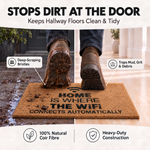 Goa Wifi Coir Door Mat, Funny Natural Coconut Fibre Doormat with Non-Slip Rubber Backing, 40 x 70cm