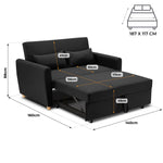 Dahlia Black Two Seater Pull Out Sofa Bed - Convertible Sleeper Sofa