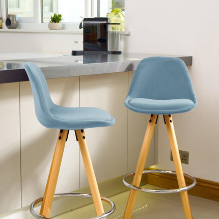 Barcelona Bar Stools - Set Of 2 - Duck Egg Blue-5056150252900-Bargainia.com