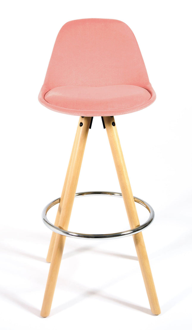 Barcelona Bar Stools - Set Of 2 - Rose Pink-5056150252832-Bargainia.com