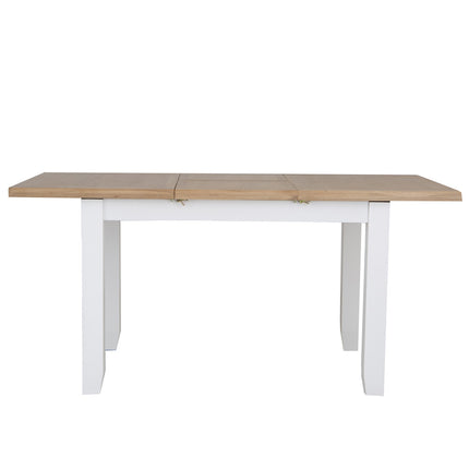 Elodie Snow White Oak  Butterfly Extending Dining Table 1.2m