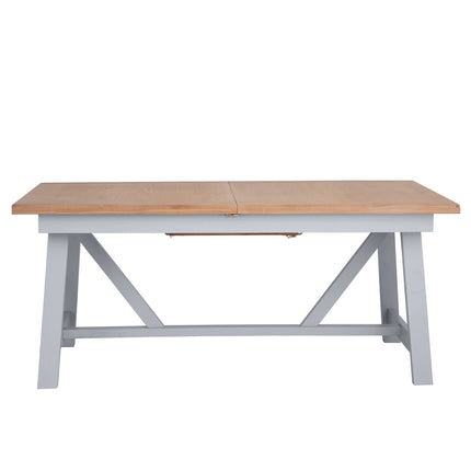 Elodie Dove Grey Oak Refectory Butterfly Extending Table - 1.8m