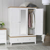 Elodie White Oak 3 Door wardrobe