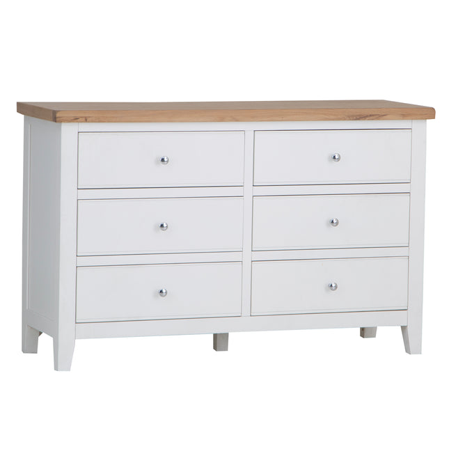 Elodie Snow White Oak 6 Drawer Chest