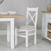 Elodie White Oak Cross Back Chair Fabric Seat