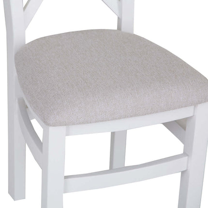 Elodie White Oak Cross Back Chair Fabric Seat