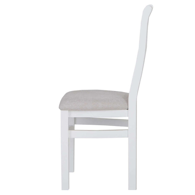 Elodie White Oak Cross Back Chair Fabric Seat