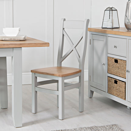 Elodie Dove Grey Oak Cross Back Dining Chair