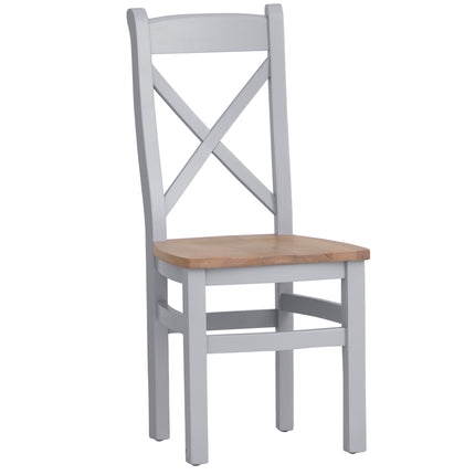 Elodie Dove Grey Oak Cross Back Dining Chair