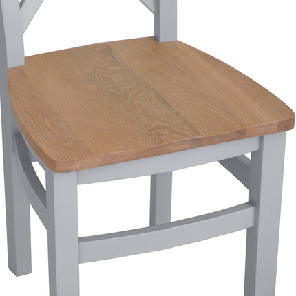 Elodie Dove Grey Oak Cross Back Dining Chair