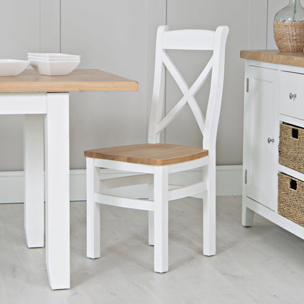 Elodie Snow White Oak Cross Back Dining Chair