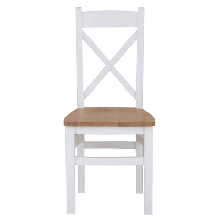 Elodie Snow White Oak Cross Back Dining Chair