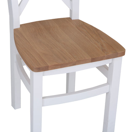 Elodie Snow White Oak Cross Back Dining Chair