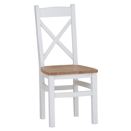 Elodie Snow White Oak Cross Back Dining Chair