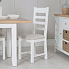 Elodie White Oak Ladder Back Chair Fabric Seat