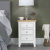 Elodie White Oak 3 Drawer Bedside Cabinet Table