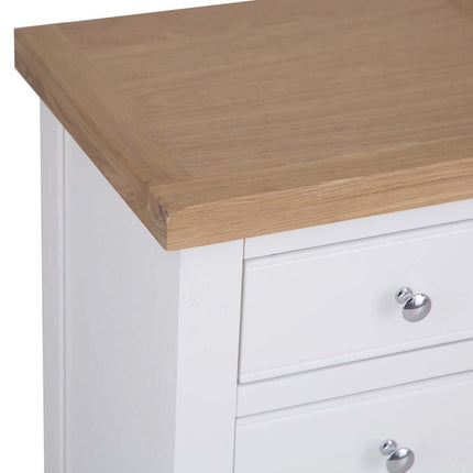 Elodie White Oak 3 Drawer Bedside Cabinet Table