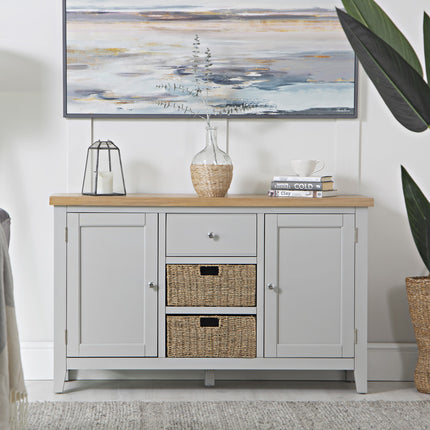 Elodie Dove Grey Oak Large Sideboard