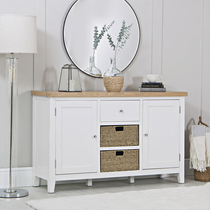 Elodie Snow White Oak Large Sideboard