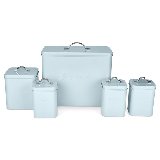 Set of 5 Kitchen Storage Canisters - Blue Luxe-503693-Bargainia.com