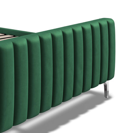 5FT King Size Velvet Bed - Jade Green