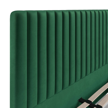 5FT King Size Velvet Bed - Jade Green