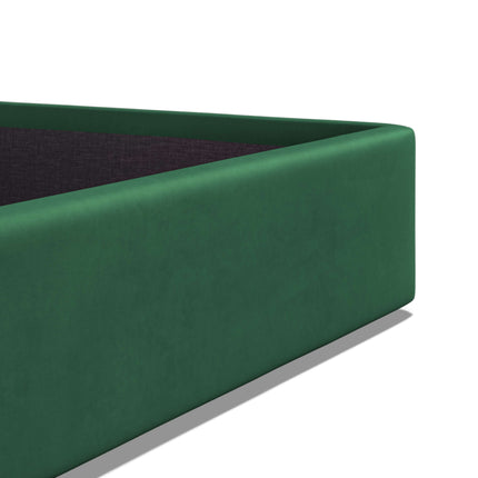 Velvet Ottoman 4'6FT Double Bed - Velvet Green