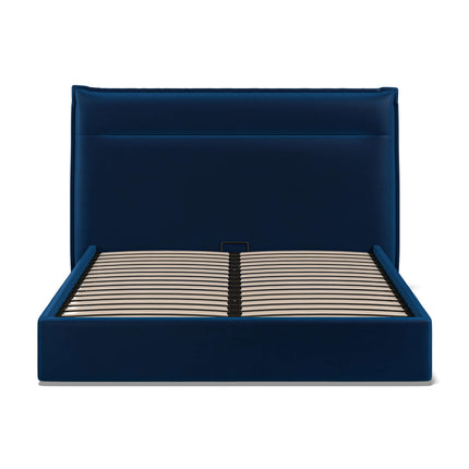 Velvet Ottoman 5FT King Size Bed - Royal Blue