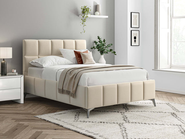 Linen Fabric Bed 4'6FT Double - Beige