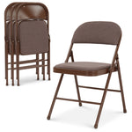 Folding Fabric Office Dining Chair - Brown
